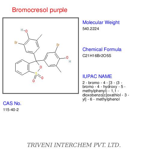 Bromocresol Purple - Purple Powder, CAS No 76-60-8, Water Soluble | pH Indicator, Albumin Measurement, High Purity, Accurate Results