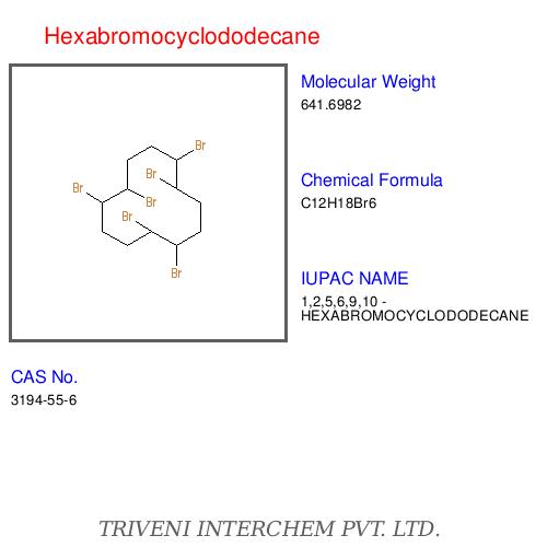 Hexabromocyclododecane - White Powder, C12H18Br6, CAS 25637-99-4 | Flame Retardant, Insulation, Polystyrene Additive, REACH Compliant