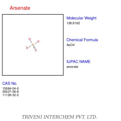 Arsenate - Chemical Formula Aso4-3, Purity 99.9% | High Purity, Consistent Quality, Wide Applications