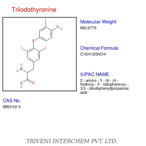 Triiodothyronine - C15H11I3O4, CAS 6893-02-3, Molecular Weight 650.89 | Hormonal Regulation, Metabolic Boost, Growth Support