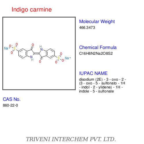 Indigo Carmine - Dark Blue Powder, C16H8N2Na2O8S2, 466.35 MW | High Purity, Precise Synthesis, Water Soluble