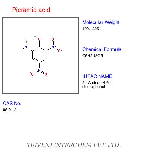 Picramic Acid - Reddish-Brown Crystals, CAS 88-89-1 | High Purity, Acidic, Explosive, Chemical Reactivity
