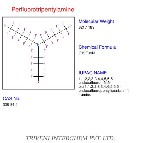Perfluorotripentylamine - C15F33N, Boiling Point 200°C, Density 1.8 g/ml | High Boiling Point, Electronics Coolant, Water Insoluble, Stable Heat Transfer