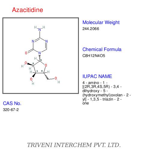 Azacitidine - Chemical Formula C6H9N3O2, Purity 99%+, Refrigerated Storage | MDS Therapy, Targeted Cancer Treatment, Vidaza Active