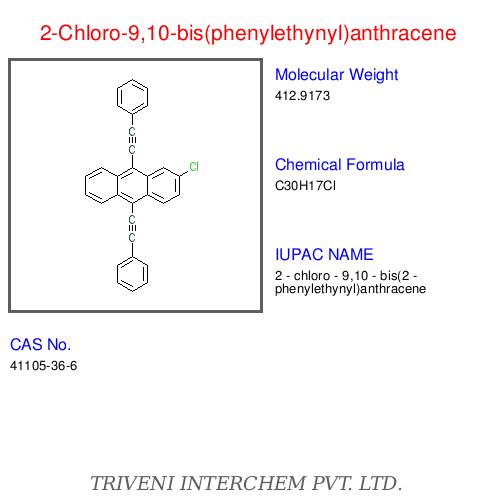 2-Chloro-9,10-bis(phenylethynyl)anthracene - White to Light Yellow Powder, C30H17Cl, 432.92 g/mol | High Fluorescence, Long Lifetime, Chemical Stability