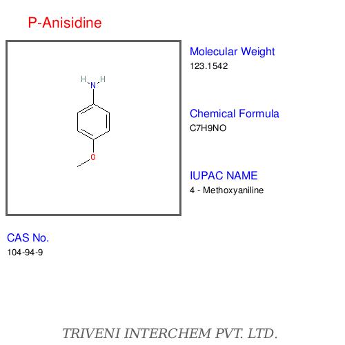P-Anisidine - Chemical Formula C7H9NO, Boiling Point 245-246°C | High Purity, Reacts Readily, Versatile Uses