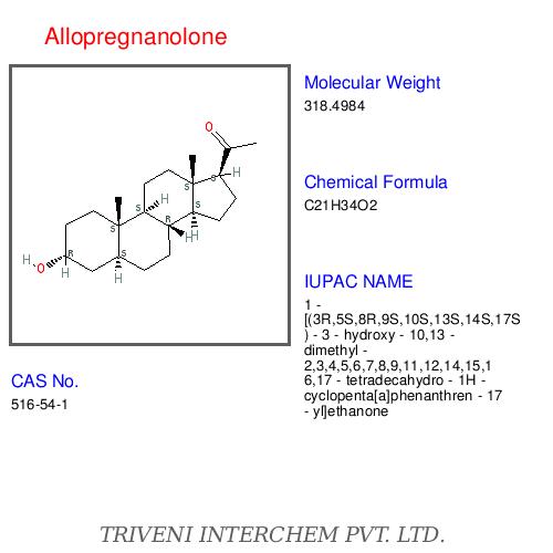 Allopregnanolone - C21H34O2, 388.6 g/mol | GABAA Modulator, Progesterone Metabolite, Neurosteroid, Purity >98%