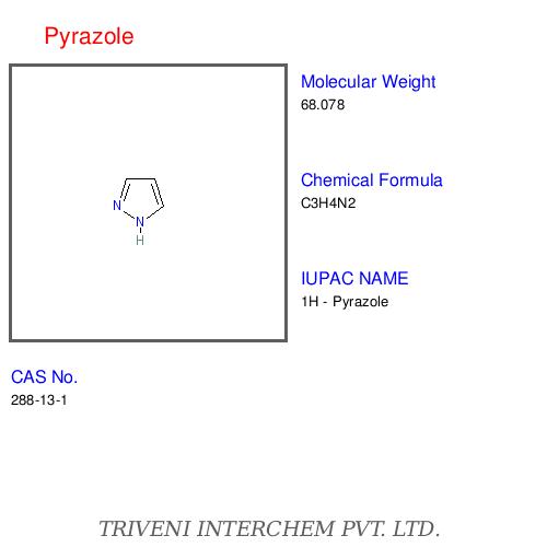 Pyrazole - C3H4N2, Boiling Point 185-187°C, Density 1.046 g/cm³ | Aromatic Ring, Heterocyclic Structure, Versatile Synthesis