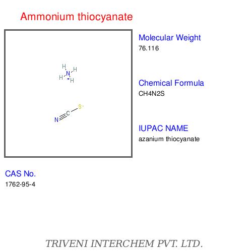 Ammonium Thiocyanate - White Crystalline Powder, NH4SCN, CAS 1762-95-4 | High Purity, Versatile Reagent, Water Soluble
