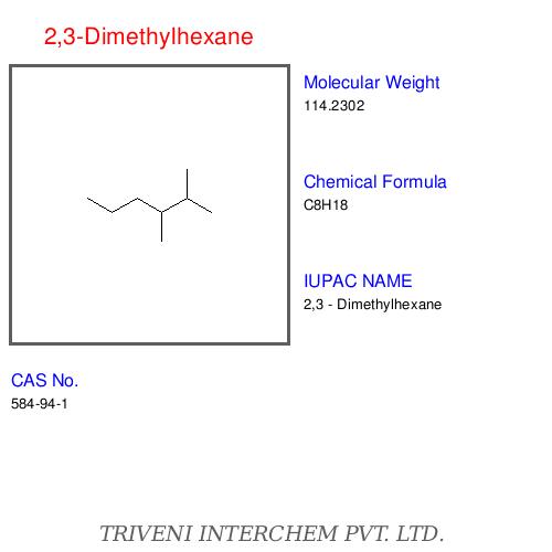 2,3-Dimethylhexane - Colorless Liquid, Boiling Point 115-120°C | High Purity Isomer Octane, Solvent, Chemical Intermediate
