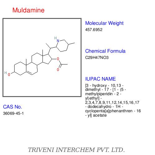 Muldamine - White Crystalline Powder, C28H41NO4, CAS 102837-78-1 | Pharmaceutical Grade, Phytosterol Alkaloid, Piperidine Steroid