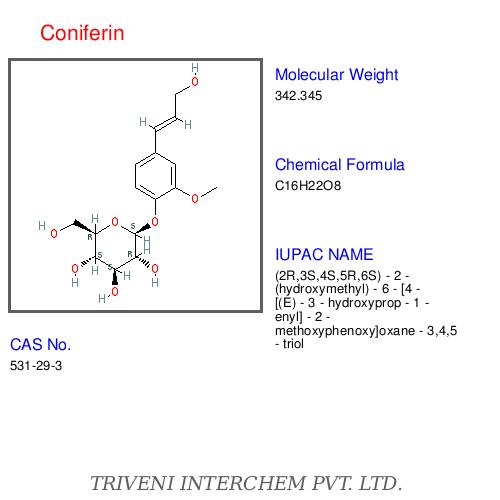 Coniferin - White Crystalline Solid, C16H24O7, CAS 90-43-0 | High Purity, Conifer Metabolite, Cell Wall Lignification