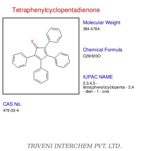 Tetraphenylcyclopentadienone - Dark Purple Crystalline Solid, High Purity, UV Analysis