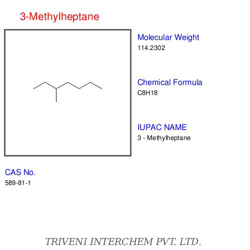 3-Methylheptane - Colorless Liquid, Boiling Point 118-120 °C | High Purity Branched Alkane, Solvent, Chemical Intermediate