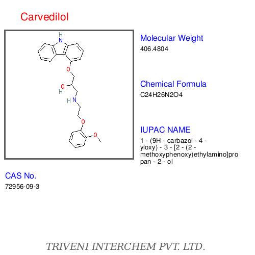 Carvedilol - White to Off-White Powder, C27H38ClNO3 | Heart Failure Treatment, Blood Pressure Control, Improved Survival Rates