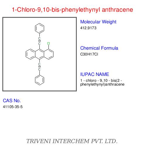 1-Chloro-9,10-bis-phenylethynyl Anthracene - C30H17Cl, 98% Purity, 200-205°C Melting Point, Organic Solvent Soluble, Customizable