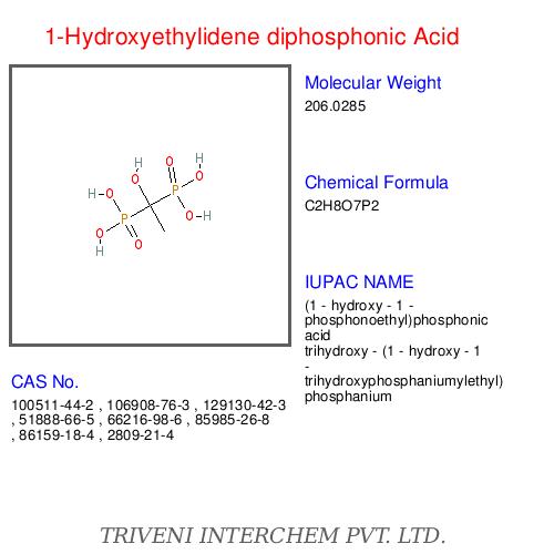 1-Hydroxyethylidene Diphosphonic Acid - White Crystalline Powder, Molecular Weight 206.03 g/mol | Scale Inhibitor, Corrosion Control, Dispersant, Water Treatment