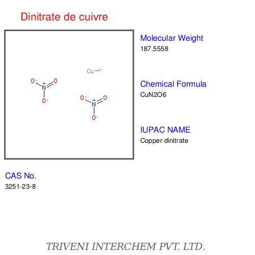 Dinitrate de Cuivre - Blue Crystals, Cu(NO3)2, 3.05 g/cm³ | High Purity, Laboratory Use, Voltaic Cell Reactions