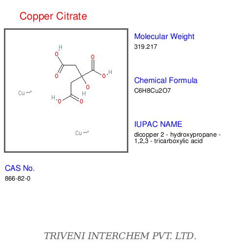 Copper Citrate - Greenish-Blue, Water Soluble, Molecular Weight 221.117 | High Purity, Versatile Applications, Easy to Use