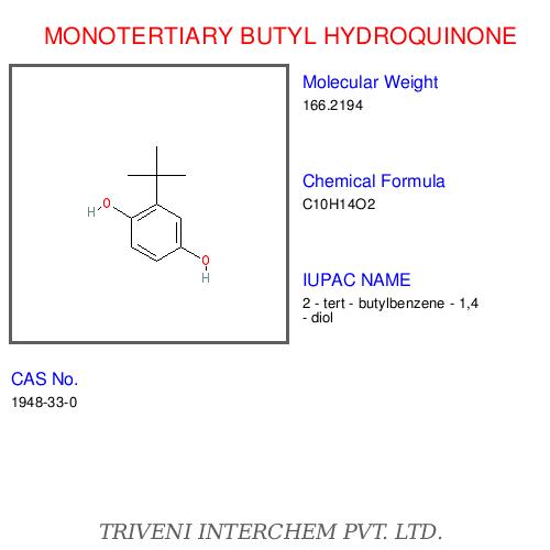 MONOTERTIARY BUTYL HYDROQUINONE - C10H14O2, 25kg Drums | High Purity, Effective Inhibitor, Precise Synthesis