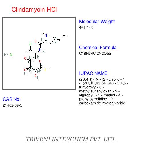Clindamycin HCl - White to Off-White Crystalline Powder, C18H27ClN2O2S, Molecular Weight 424.91 | Antibacterial, Versatile, Water Soluble
