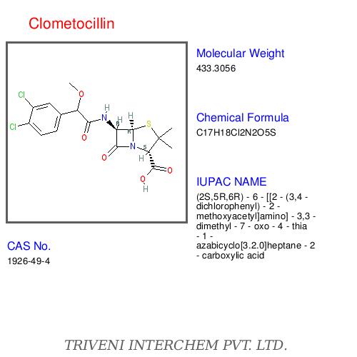 Clometocillin - C20H25N3O6S, Water Soluble | Antibacterial, Broad Spectrum, Penicillin-Based, Rapid Action