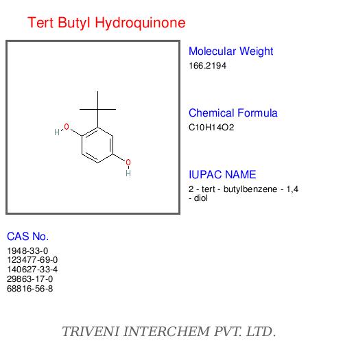 Tert Butyl Hydroquinone - C10H14O2, CAS 1948-33-0 | Effective Preservative, Prevents Discoloration, Maintains Flavor and Odor