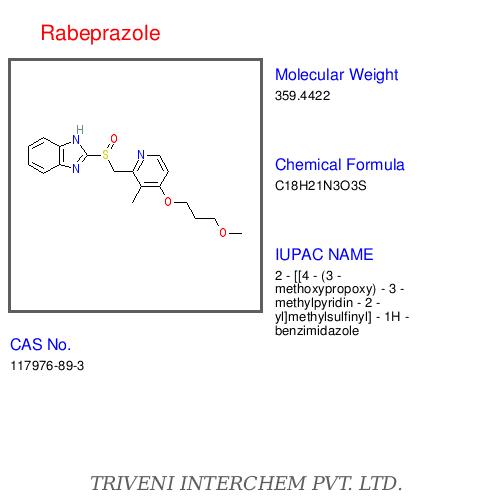 Rabeprazole - C20H21N3O3S Tablet, 99% Purity | Acid Reduction, Ulcer Healing, Fast Acting