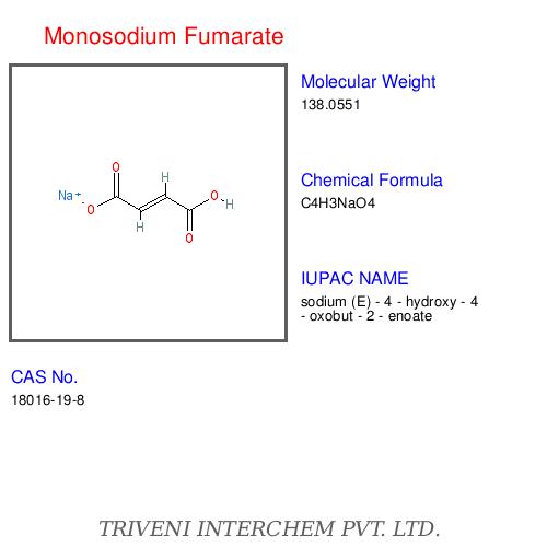 Monosodium Fumarate - White Crystalline Powder, C4H3NaO4 | Acidulant, Food Additive, Enhances Taste and Texture