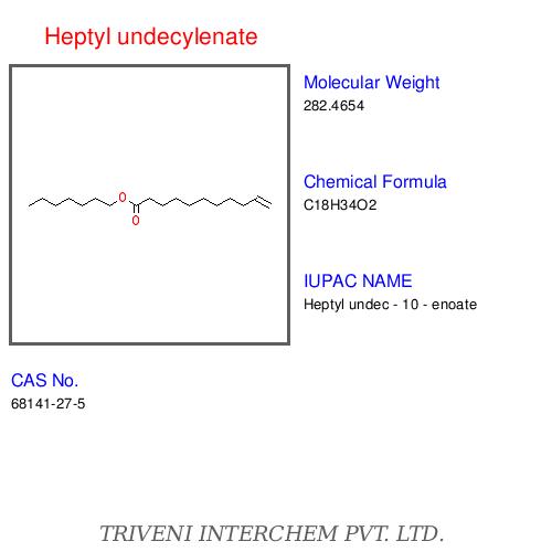 Heptyl Undecylenate - Clear Liquid, CAS No 6271-27-8, Molecular Weight 282.5, Purity 99% | Ester Compound, Chemical Intermediate, Versatile Industrial Use