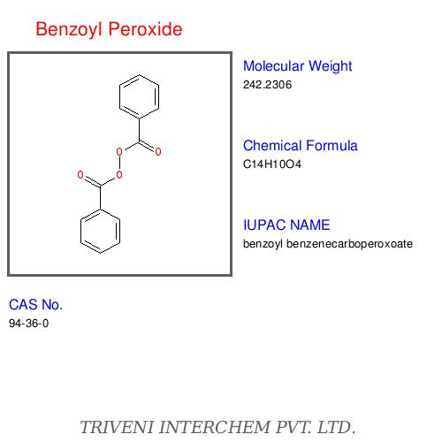 Benzoyl Peroxide - White Crystalline Powder, 98% Purity | Acne Treatment, Bleaching Agent, Polymerization, Flour Improver