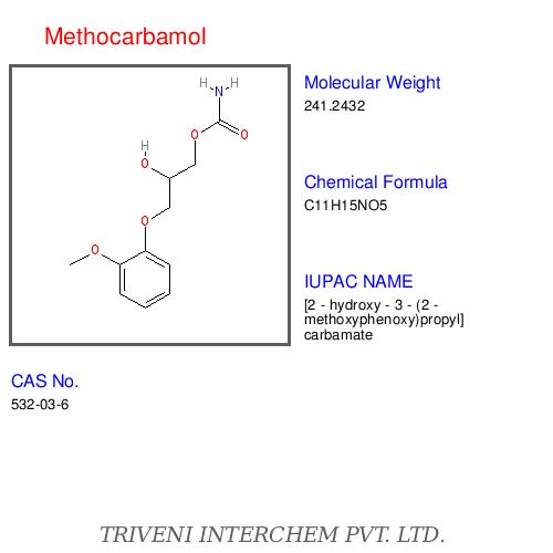 Methocarbamol - C10H15NO3, 25 Kg Drums | Muscle Relaxant, Pain Relief, Spasm Reduction, 99% Purity