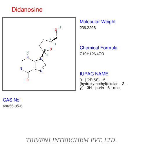 Didanosine - White Powder, CAS No. 64912-63-4 | Antiviral Effect, HIV Treatment, Nucleoside Analog, Inhibits Reverse Transcriptase