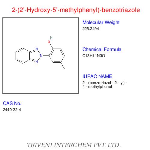2-(2'-Hydroxy-5'-Methylphenyl)-Benzotriazole - Chemical Formula C14H12N2O, CAS 3846-71-8 | UV Protection, Chemical Stability, High Purity, Effective Absorption