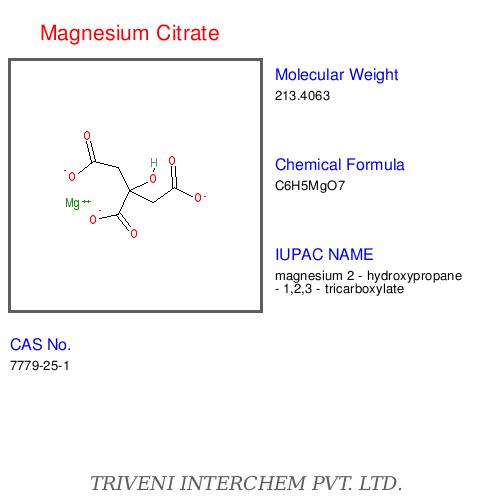 Magnesium Citrate - White Crystalline Powder, 25kg Bags | High Purity, Easy Absorption, Supplement