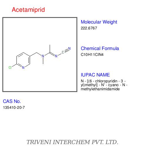 Acetamiprid - White Crystals, CAS 135410-20-7, C10H11N5O | High Efficacy, Broad Spectrum, Fast Acting, Low Toxicity