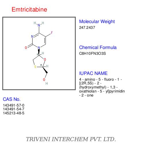 Emtricitabine - White Powder, Molecular Weight 225.22 g/mol | High Purity, Precise Dosage, Reliable Efficacy