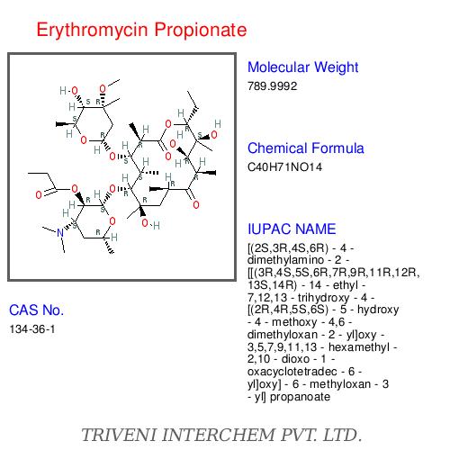 Erythromycin Propionate - White Powder, C27H45NO8, 99% Purity | Broad-Spectrum Antibacterial Treatment