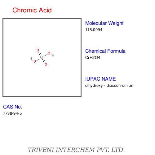 Chromic Acid - Dark Red Crystals, H2CrO4 | High Purity, Strong Oxidizing Agent, Effective Cleaning