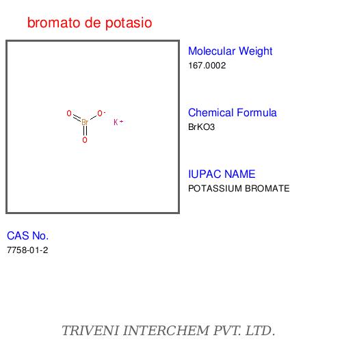 Bromato De Potasio - Potassium Bromate Crystals, CAS 7758-01-2, Food Grade, 99% Purity, Water Soluble