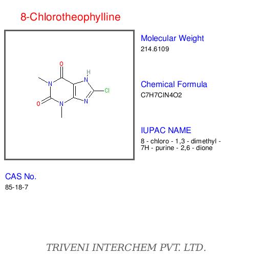 8-Chlorotheophylline - CAS No 66-41-4, Purity 98% Min | High Purity, Precise Synthesis, Research Grade