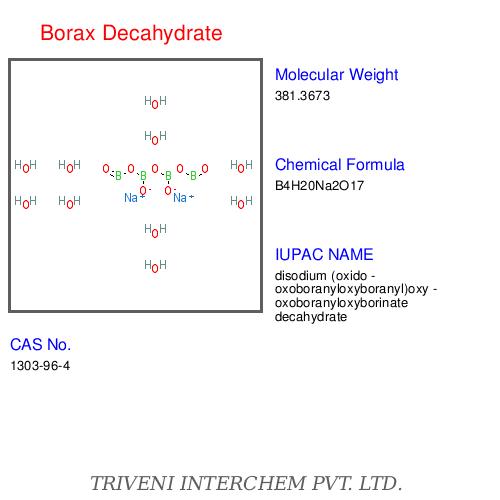 Borax Decahydrate - White Crystalline Powder, Na2B4O7·10H2O, CAS 1303-96-4 | High Purity, Effective Cleaning, Industrial Grade
