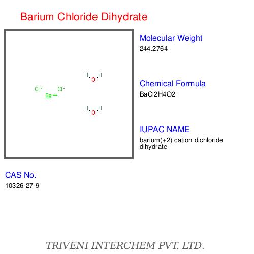 Barium Chloride Dihydrate - White Crystals, 244.26 g/mol | High Purity, Precise Formula, Water Soluble
