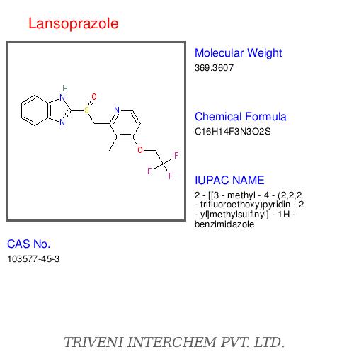 Lansoprazole - Molecular Formula C16H14F3N3O2S, Purity 99.5% | Acid Reduction, Ulcer Healing, Reflux Control, Gastro Protection Tablets