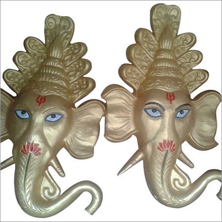 Ganesha Head Fiber Statue
