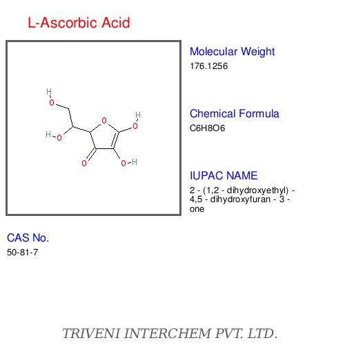 L-Ascorbic Acid - White Crystalline Powder, 99% Purity | Water Soluble, Antioxidant, 25kg Bags