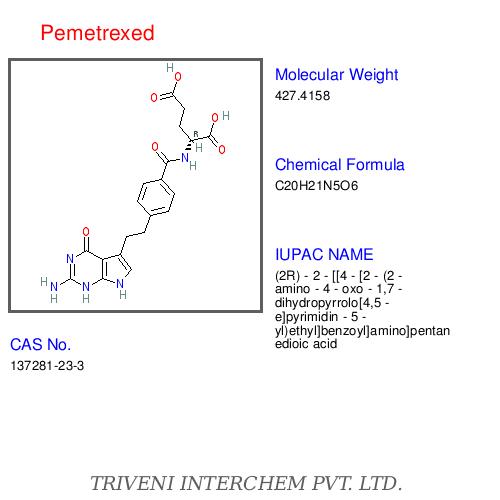 Pemetrexed - C16H22N6O5, 411.41 g/mol, Water-Soluble | Cancer Treatment, Effective Dosage, Targeted Therapy, Improved Survival, Reduced Side Effects