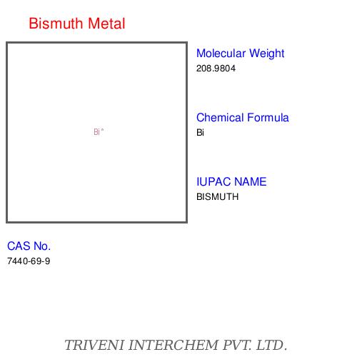 Bismuth Metal - Atomic Number 83, Rhombohedral Crystal Structure | High Purity, Brittle, Diamagnetic, Non-Toxic, Good Conductor