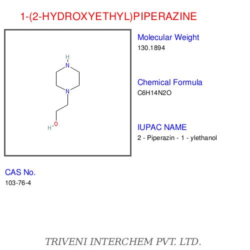 1-(2-hydroxyethyl)piperazine - Colorless Liquid, Cas No 103-76-4, Molecular Weight 144.21 | High Purity, Chemical Synthesis, Reactive Intermediate, Pharmaceutical Intermediate