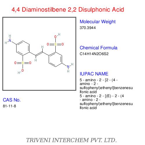 4,4 Diaminostilbene 2,2 Disulphonic Acid - White Crystalline Powder, CAS 840-54-8 | High Purity, Reactive, Water Soluble, Industrial Bleaching Agent
